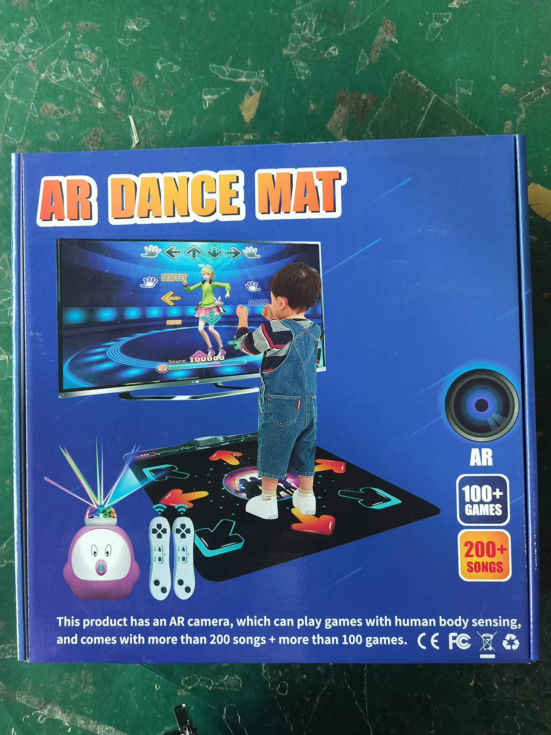 YRPRSODF Dance Mat for Kids and Adults, Musical Electronic Dance Step Pad with 100+ Games, 200+Songs, HD Camera, HDMI, 2 Motion Sensor Controllers, MTV & Cartoon Modes, Toy Gift for Girls& Boys age 3+