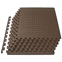 ProsourceFit Puzzle Exercise Mat ½ in, EVA Interlocking Foam Floor Tiles for Home Gym, Mat for Home Workout Equipment, Floor Padding for Kids, Brown, 24 in x 24 in x ½ in, 24 Sq Ft - 6 Tiles
