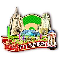 USA Pittsburgh Wooden Magnet 3D Fridge Magnets Travel Collectible Souvenirs Decorations Handmade Crafts-2