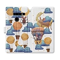 Wallet Case Replacement for LG Velvet 5G G8 ThinQ G8X G7 V60 V50 V50s V40 W30 W10 K61 Funny Rats Magnetic Card Holder Art Moon Clouds Cute Cover Folio Flip Snap Cheese Air Baloon PU Leather