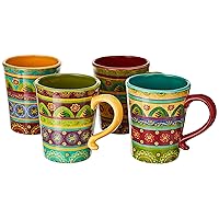 Certified International Tunisian Sunset Mugs (Set of 4), 18 oz, Multicolor,22452SET/4
