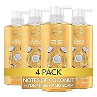 Safeguard Hydrating Liquid Hand Soap, Coconut Scent, Made with Plant Based Cleansers, 15.5 oz (Pack of 4)