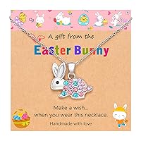 Easter Bunny Necklace, Easter Gifts for Women Girls Easter Jewelry Happy Easter Gifts