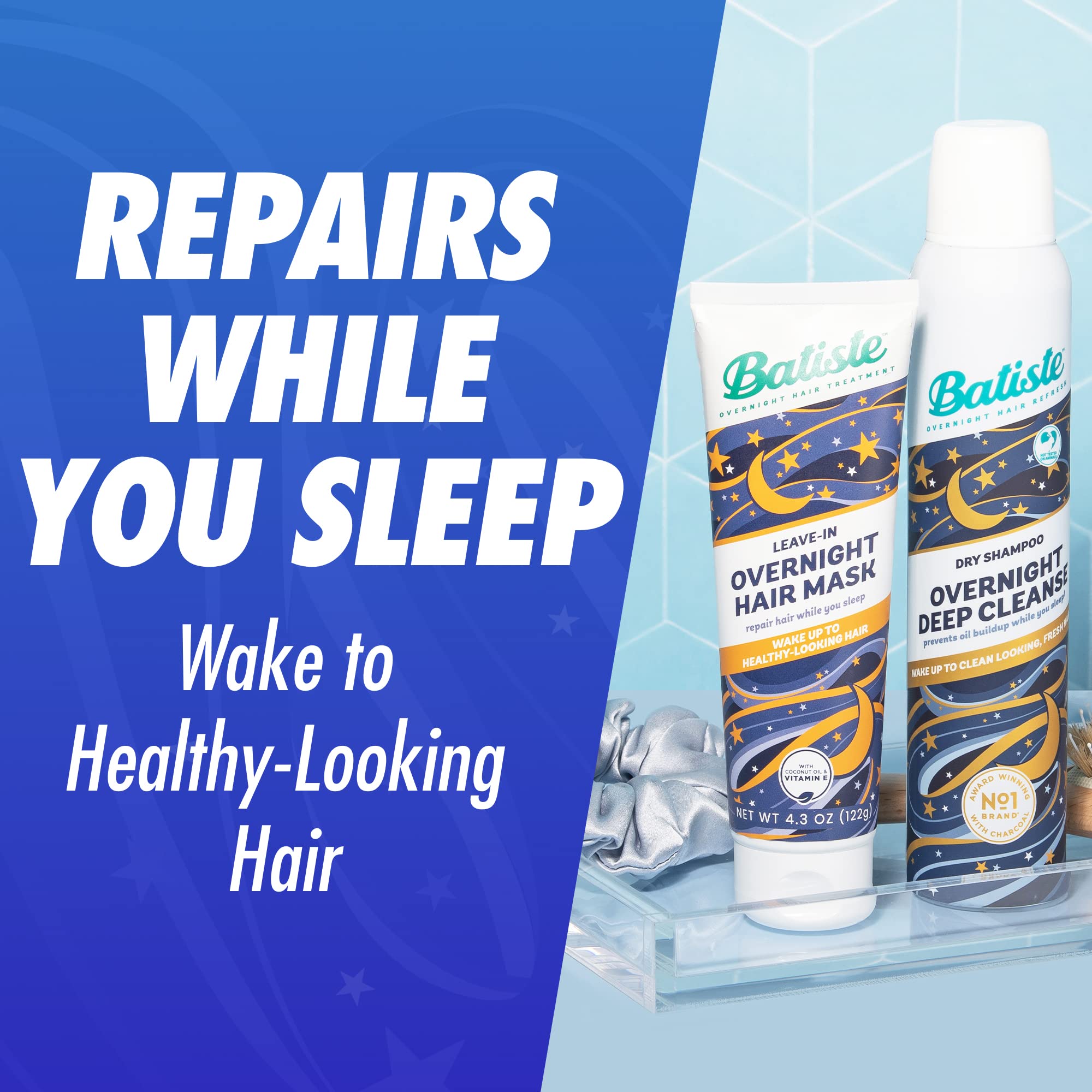 Batiste Overnight Deep Conditioning Leave-In Hair Mask, Repair Hair, Hair Conditioner Nourish Dry Hair Overnight, Infused with vitamin E for Enhancing Haircare, 4.3oz.