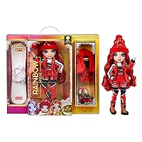 Rainbow High Winter Break Ruby Anderson – Red Fashion Doll and Playset with 2 Designer Outfits, Snowboard and Accessories