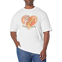 Disney Big & Tall Lady and The Tramp Vintage Valentine Men's Tops Short Sleeve Tee Shirt