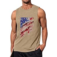 4Th of July Tank Tops for Men American Flag Graphic Cut Off T-Shirt Casual Hawaiian Vacation Beach Patriots Tank Tops