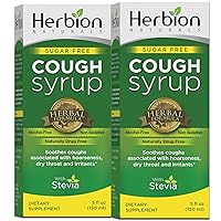 Sugar-Free Cough Syrup with Stevia, 5 FL Oz - Helps Relieve Cough and Soothes Sore Throat, Naturally Optimizes Immune System, Pack of 2
