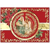 Punch Studio Child Medallion Dimensional Holiday Boxed CardsFeaturing 12 Embellished Cards and Envelopes (44696)