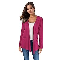 TownCat Cardigans for Women Loose Casual Long Sleeved Open Front Breathable Cardigans with Pockets
