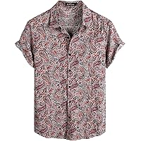 VATPAVE Mens Casual Hawaiian Floral Shirts Short Sleeve Button Down Tropical Shirts Beach Summer Shirts