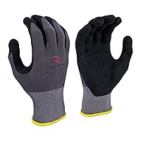 Radians Unisex Industrial Work Glove - Construction: Nylon Shell with Foam Nitrile Palm Dip - Gray - Standard Size XL