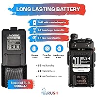 Ham Radio 2 Pack BAOFENG UV5R 8W Dual Band Two Way Radio with Extended Battery BL-5L 3800 mAh and Lanyard & USB Programming Cable Chirp Support Baofeng & Foldable Tactical Antenna Dual Band