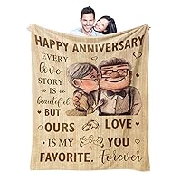 Wedding Anniversary Blanket Gifts for Him Her Men Women Wife Husband, Happy Anniversary Romantic Gift for Couple Mom Parents, Cool Best Anniversary for Girlfriend Boyfriend Gifts Blanket 80