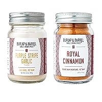 Burlap & Barrel Spice Harmony: Royal Cinnamon and Purple Stripe Garlic Bundle - Elevate Your Dishes with Unique Flavors!