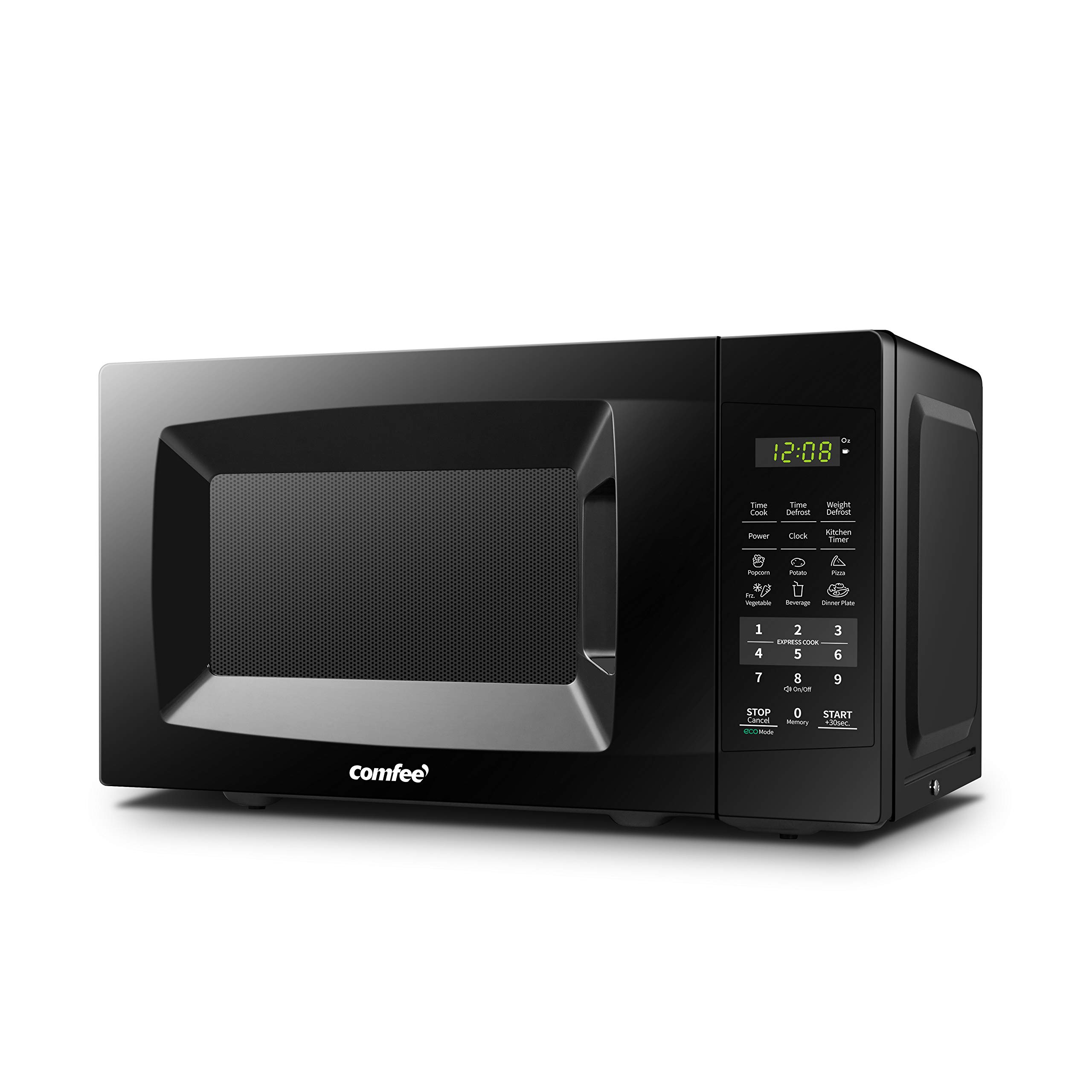 Midea WHS-87LB1 Refrigerator, 2.4 Cubic Feet, Black & COMFEE' EM720CPL-PMB Countertop Microwave Oven with Sound On/Off, ECO Mode and Easy One-Touch Buttons, 0.7cu.ft, 700W, Black