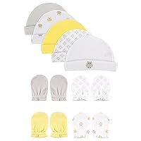 Luvable Friends Cotton Cap and Scratch Mitten Set