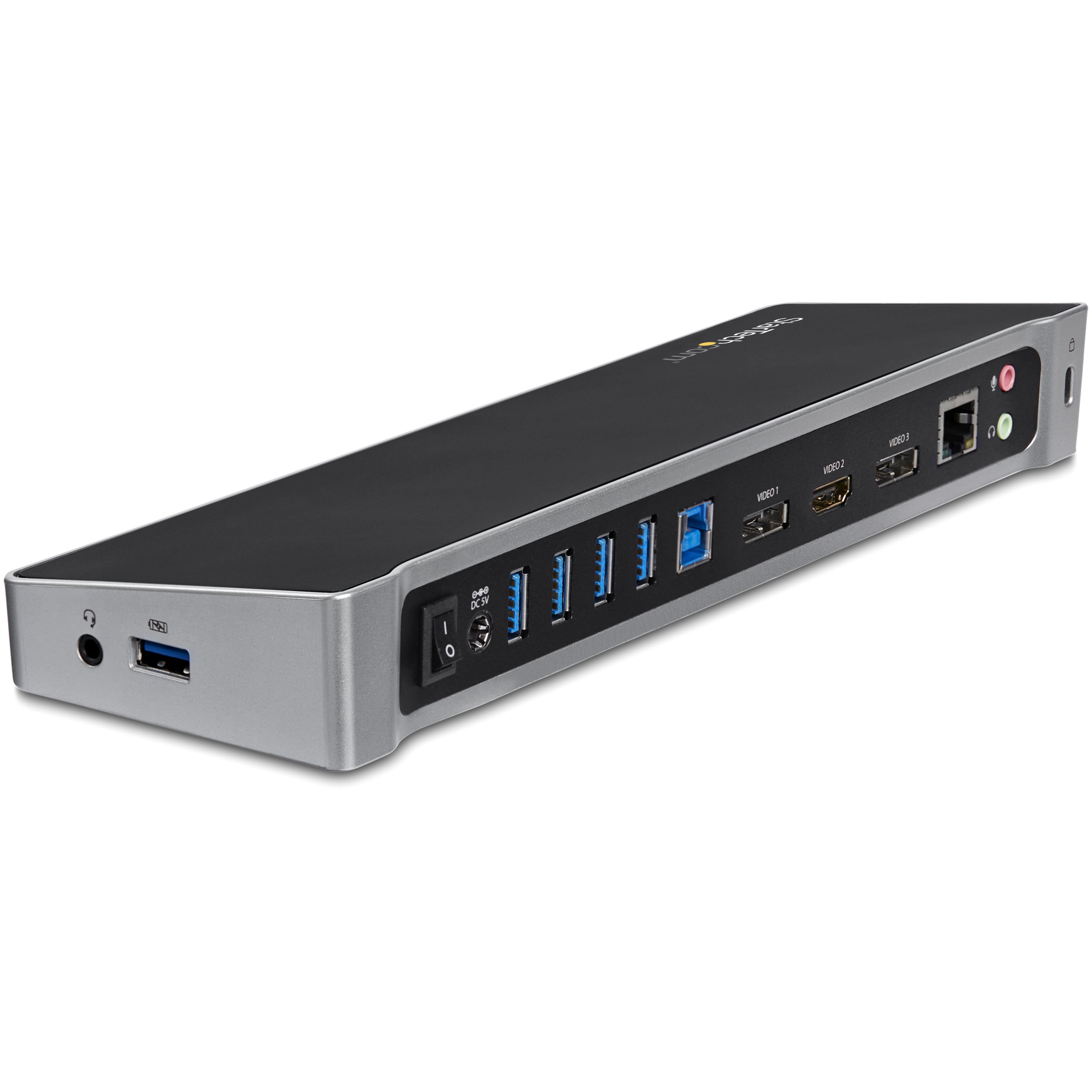 StarTech.com Triple Monitor USB 3.0 Docking Station with 2x 4K DisplayPort & HDMI, 5x USB-A Hub (1x Fast-Charge), 3.5mm Audio, GbE - USB Type A Universal Laptop Dock, MacOS / Windows (USB3DOCKH2DP)