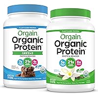 Organic Vegan Protein Powder + Greens, Creamy Chocolate Fudge (1.94lb) and Organic Vegan Protein Powder, Peanut Butter (2.03lb) Bundle