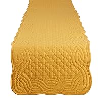 DII Quilted Farmhouse Collection Tabletop, Table Runner, 13x72, Honey Gold