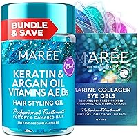 MAREE Beauty Essentials Duo - Keratin Hair Capsules and Eye Gels for Glowing Vibrant Look - Ultimate Skin & Hair Care Package