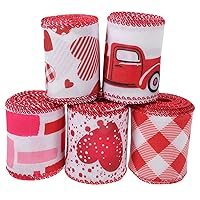 BESTOYARD 5 Rolls Gift Wrapping Ribbon Valentines Day Decor Wedding s Ribbon Decor Gift Packing Ribbon Wedding Wrapping Ribbon Valentines Day Ribbon Bows Mother Nylon Decorations Iron Wire