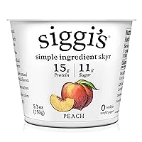 siggi's Icelandic Strained Nonfat Yogurt, Peach, 5.3 oz. Single Serve Cup – Thick, Protein-Rich Yogurt Snack