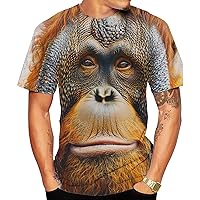 Men's Planet Top 3D Printed T-Shirt Shirt Casual Short-Sleeved T-Shirt Animal Print Gorilla Face