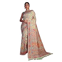 Woman's Georgette Kashmiri Thread Weaving Saree Indian Designer Sari Blouse FI882 2