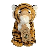 Aurora® Eco-Friendly Eco Nation™ Bengal Tiger Stuffed Animal - Environmental Consciousness - Recycled Materials - Orange 9 Inches