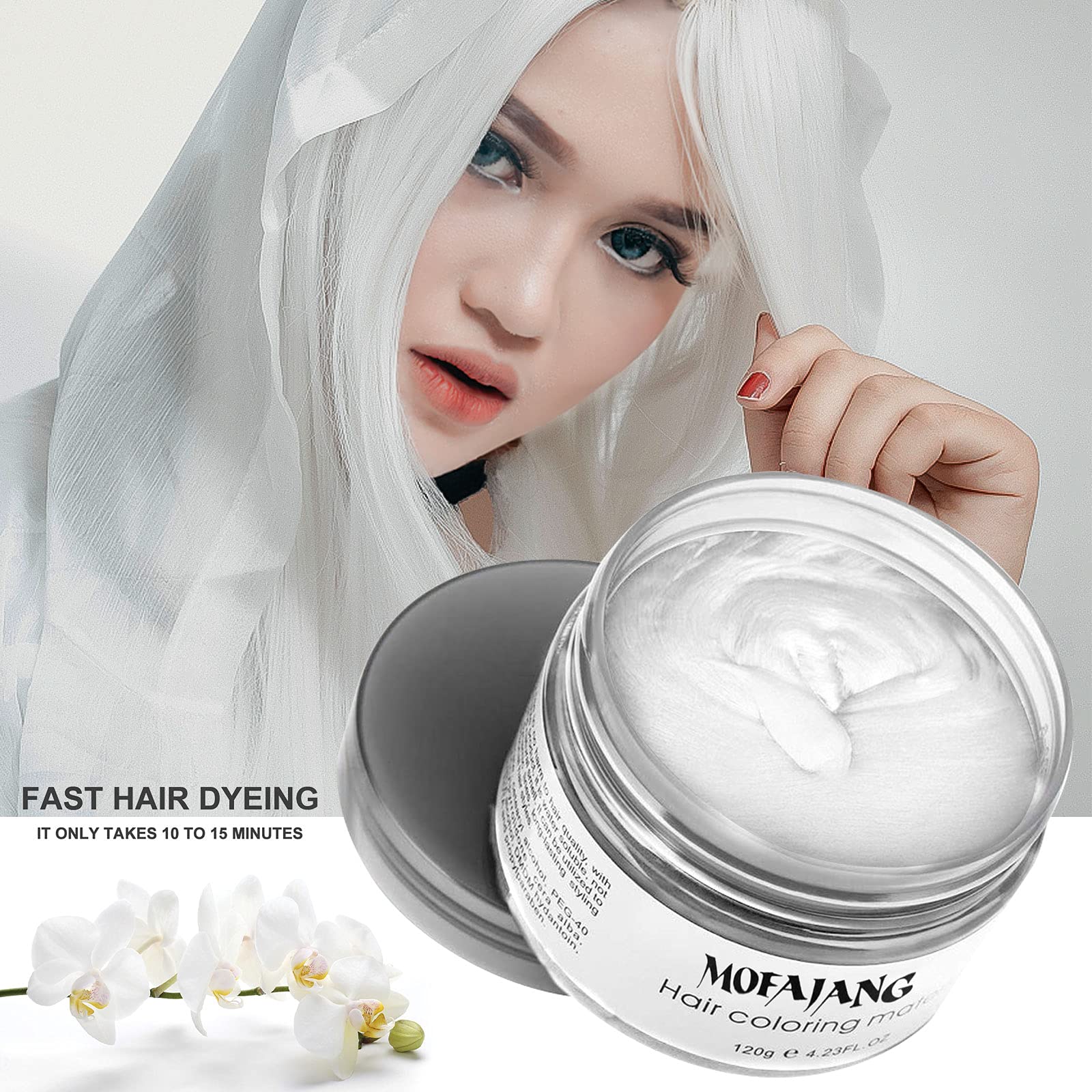 Mua Temporary White Hair Color Wax, EFLY Instant Hairstyle Cream  oz  Hair Pomades Hairstyle Wax for Men and Women (white) trên Amazon Mỹ chính  hãng 2023 | Giaonhan247