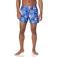 A｜X ARMANI EXCHANGE Men's All Over Collage Graphic Logo Swim Trunks