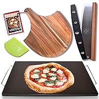 Pizza Stone for Oven - Pizza Stone for Grill - Ceramic Rectangle Pizza Stone Set - Baking Stone for Bread - Cordierite 15 inch Grill Pizza Stone - Stone Pizza Pan