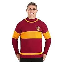 Fun Costumes Lightweight Gryffindor Quidditch Sweater for Adults - S Gold,red