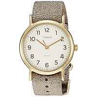 Timex Weekender 38 mm Metallic Gold Watch TW2R92300