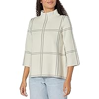 MULTIPLES Women's Solid Rib Knit Jacket-with Drop Shoulder-Banded Neck-Three Quarters Sleeve