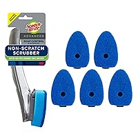 Scotch-Brite Non-Scratch Advanced Soap Control Dishwand Kit, Includes 1 Wand & 5 Refill Pads, Control Soap With A Button, Keep Your Hands Out Of Dirty Water