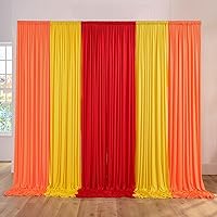 15ft x 10ft Wrinkle Free Rainbow Backdrop Curtains for Parties, 6 Panels 2.5x10ft Red Orange Yellow Photo Backdrop Drapes for Weddings Birthday Party Photography Background Baby Shower