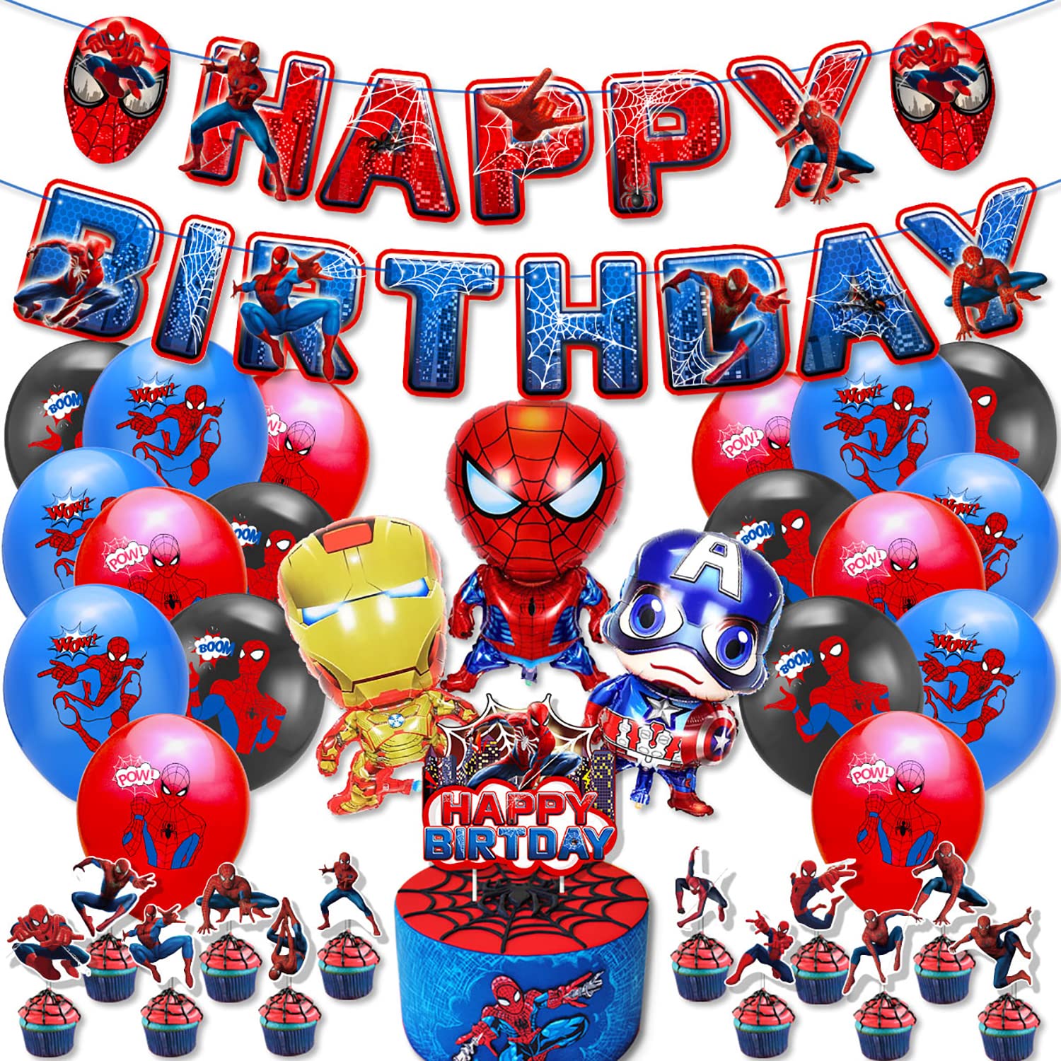 Mua Spiderman Birthday Decorations Balloons Balloon Set Happy ...