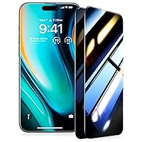 UltraGlass Ultra TOP 9H+ Glass for iPhone 15 Pro Privacy Screen Protector [Invisible Privacy Armor] Screen Protector 15 Pro Tempered [Full Coverage & Longest Durable] 15 Pro, 2 Packs