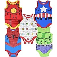 Marvel Avengers Captain America Iron Man Hulk Baby 5 Pack Bodysuits