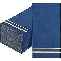 BUCLA 100-Count 3-Ply Disposable Napkins - Blue Paper Napkins Disposable Premium Quality - Dinner Napkins Disposable Soft, Absorbent for Parties, Weddings, Kitchen and Cocktail Beverage
