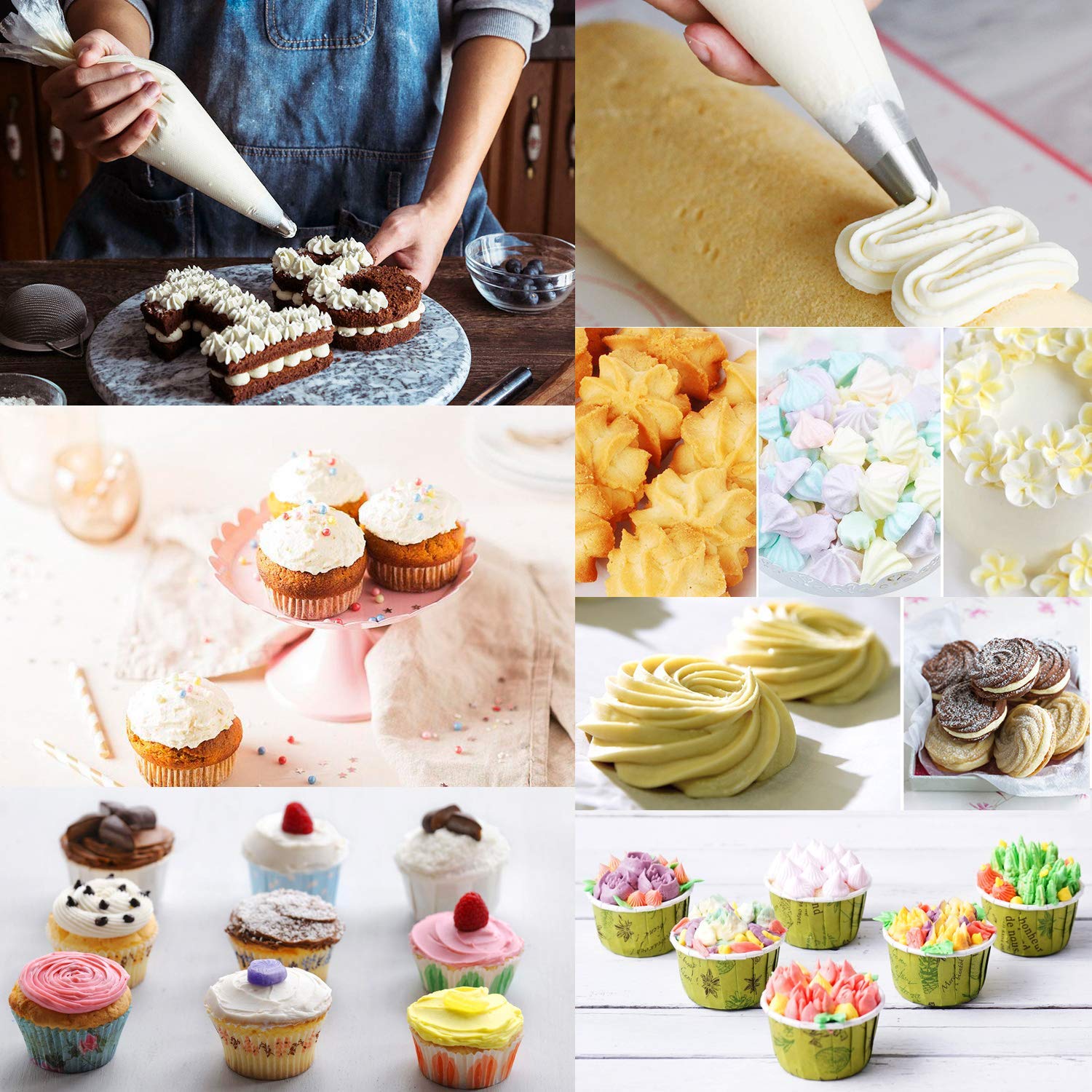 300 Pcs Pastry Piping Bags 13 inch Disposable Icing Cream Bag for Cookie Cake Decorating