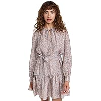 Rebecca Taylor Women's Violet Fleur Belted Silk Dress