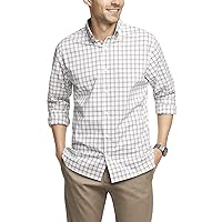 Van Heusen Mens Classic Fit Stain Shield Never Tuck Stretch Pattern Button Down Shirt