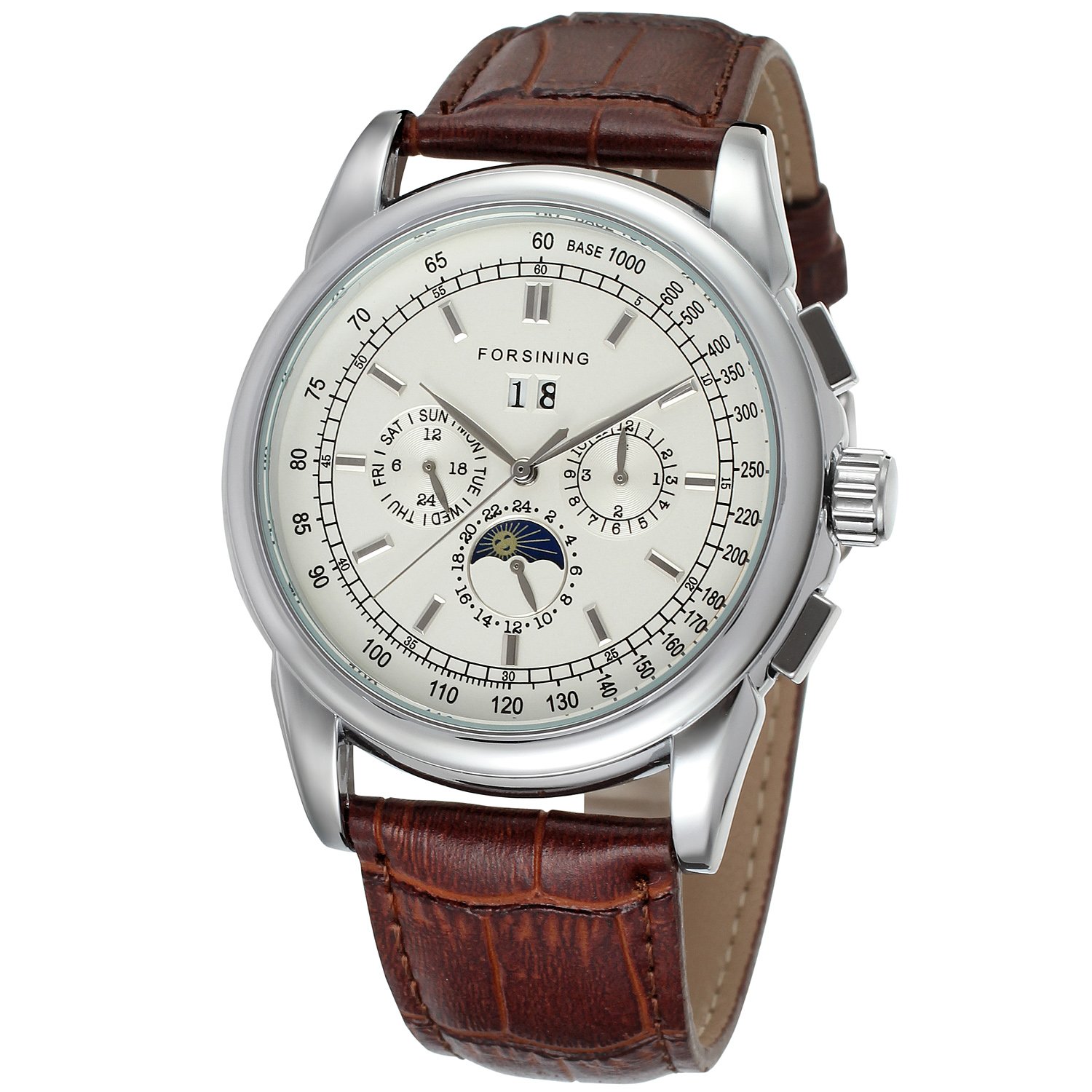 FORSINING Men's Automatic Movement Moon Phase Display Luxury Wrist Watch FSG319M3S