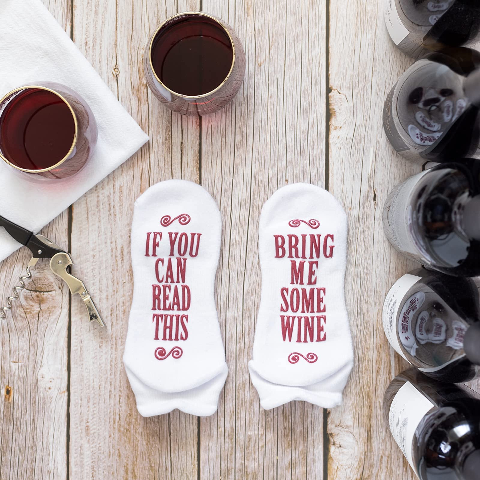 Haute Soiree Women's Novelty Socks - “If You Can Read This, Bring Me Some” - One Size Fits All