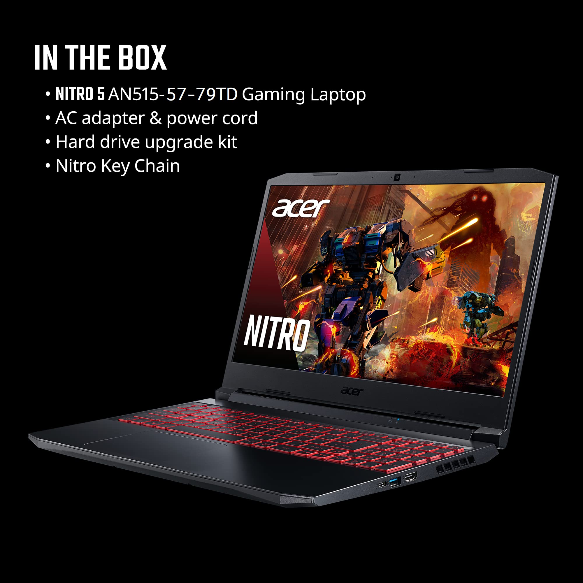 Acer Nitro 5 AN515-57-79TD Gaming Laptop | Intel Core i7-11800H | NVIDIA GeForce RTX 3050 Ti Laptop GPU | 15.6
