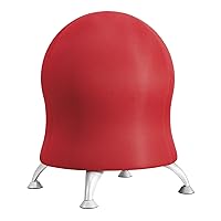 Zenergy Ball Chair, Active Seating, Anti-Burst, Inflatable Chair for Home Office and Classroom, Red Vinyl
