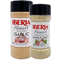 Iberia Garlic Salt with Parsley 11 oz and Iberia Garlic Powder 9.1 oz